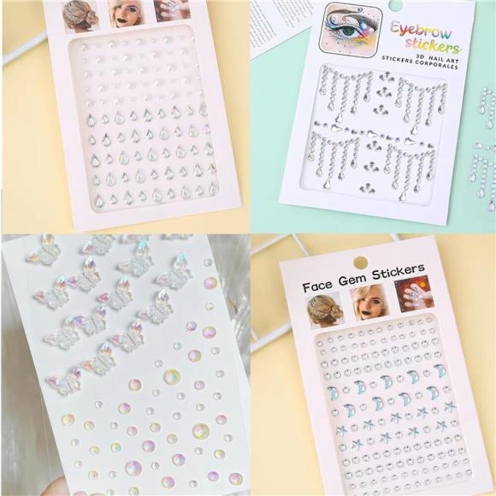 Face Gems, Face Jewels Hair Gems Stickers, Self Adhesive - Picture 3 of 7